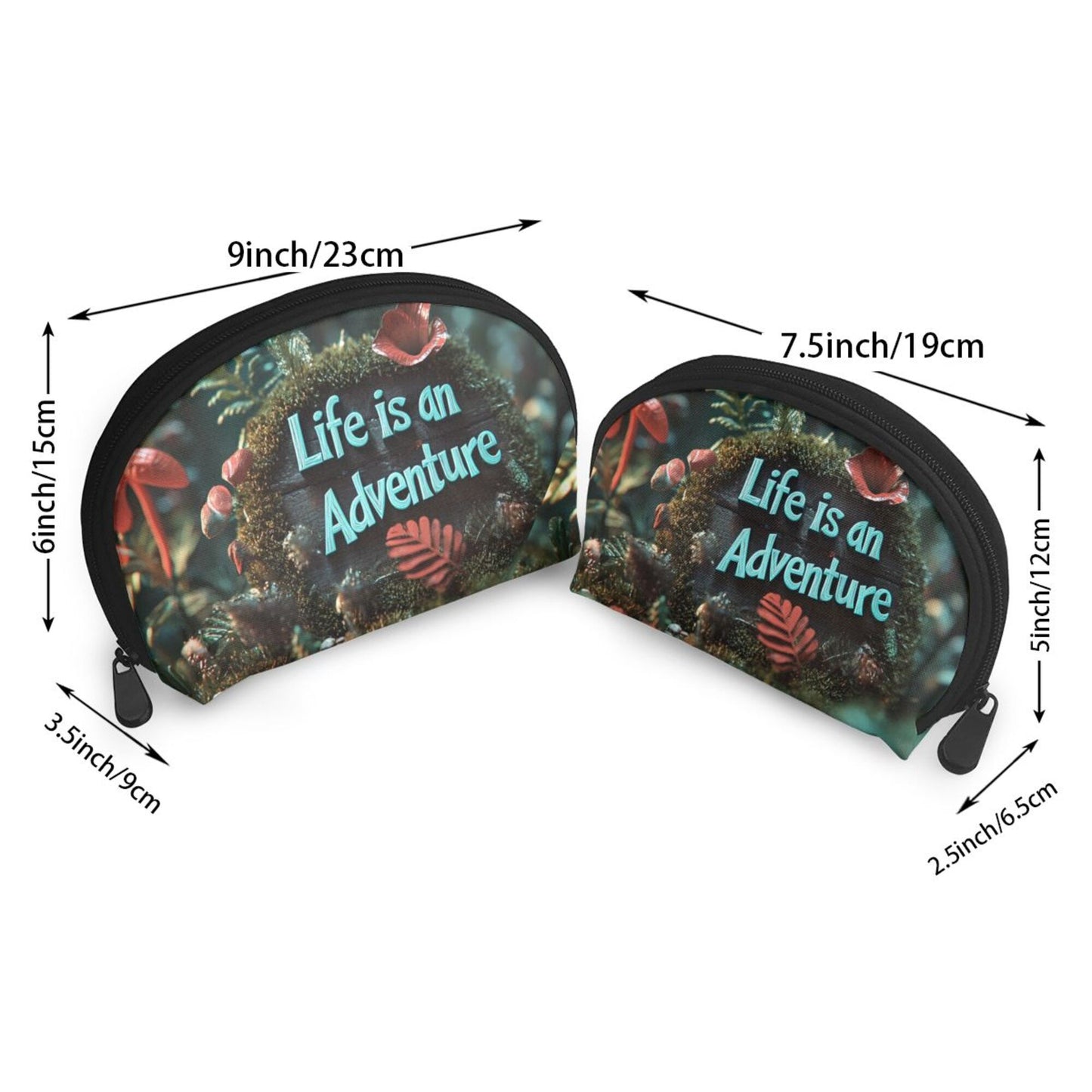 Forest Adventure-Themed Cosmetic Bag Set|Portable Travel Makeup Pouches – "Life is an Adventure"