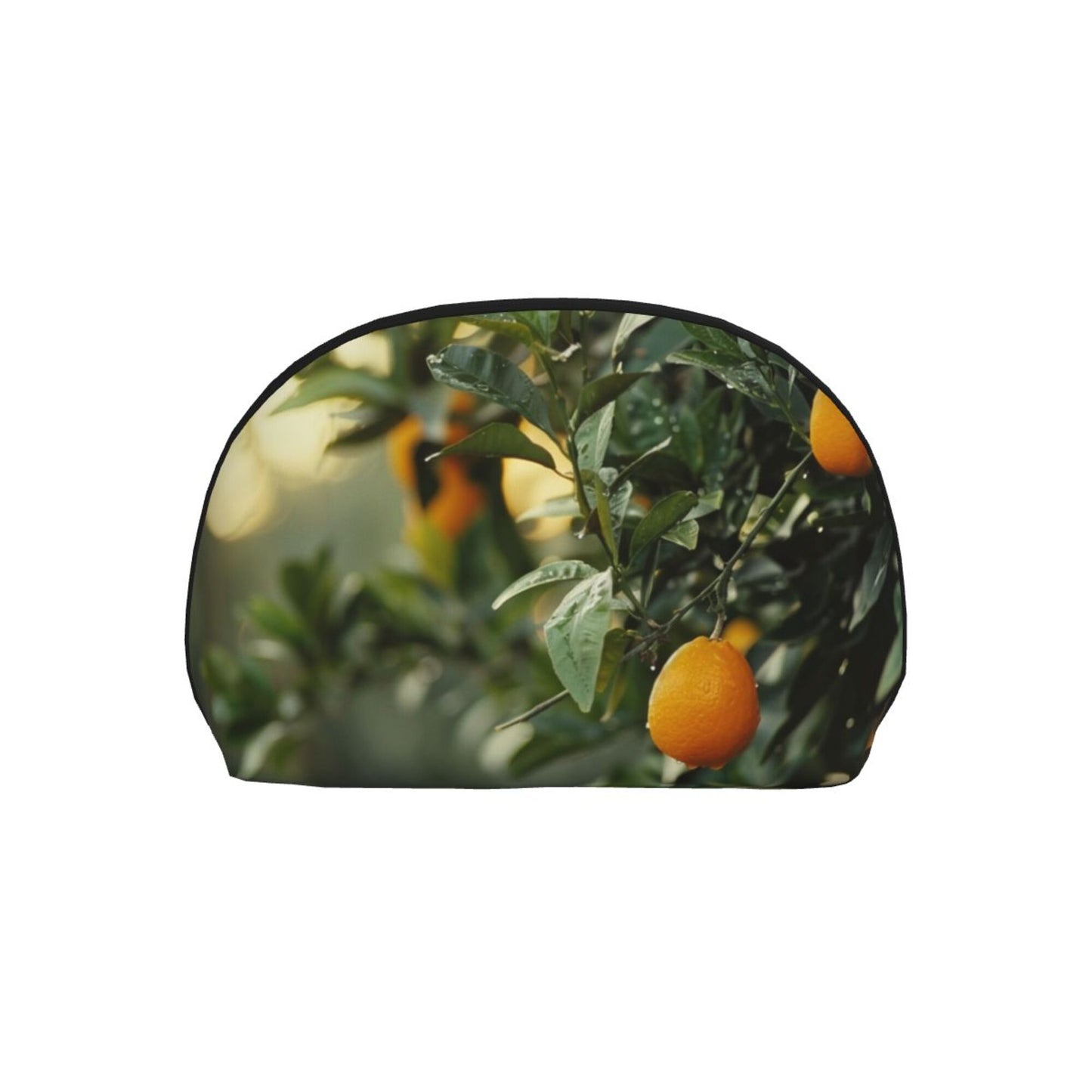 Citrus Orchard Makeup Bag Set|Nature-Inspired Travel Pouches|Water-Resistant Cosmetic Organizer Duo