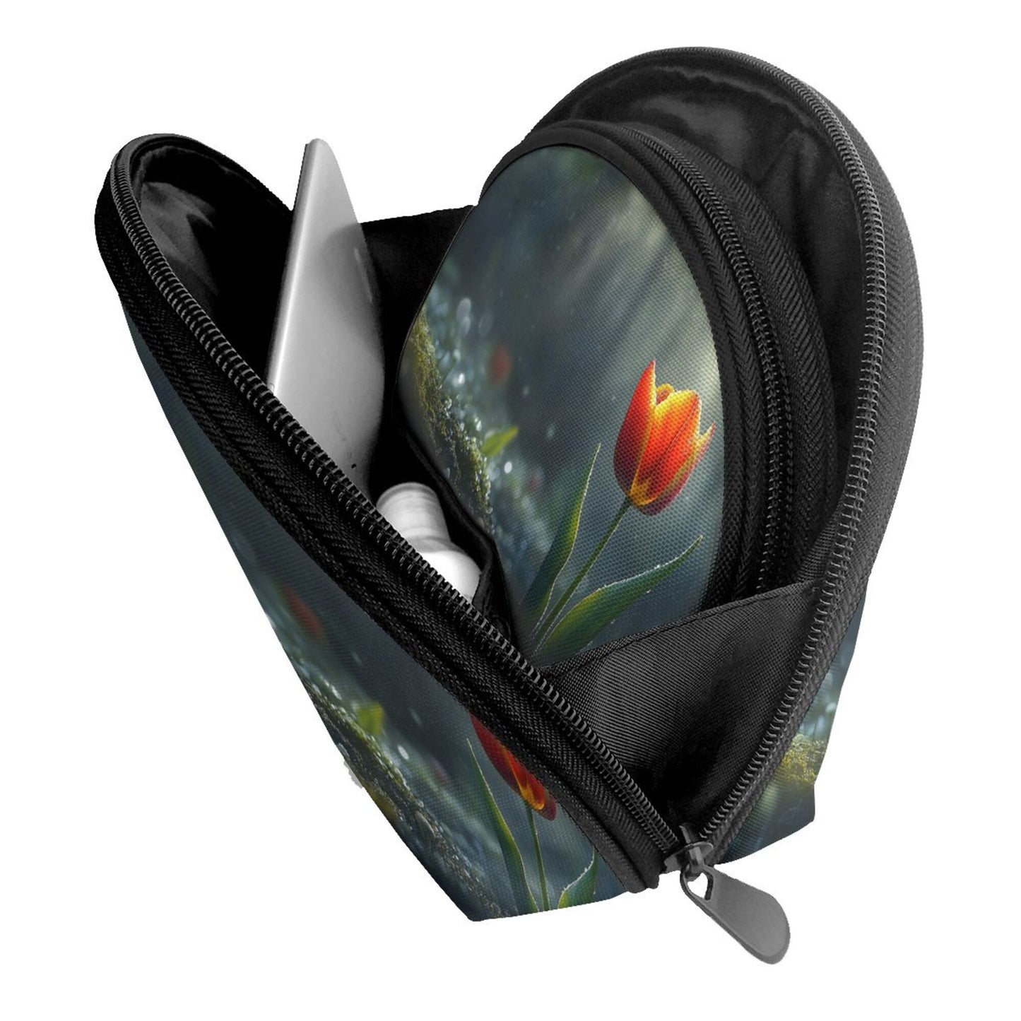 Tulip Blossom Makeup Bag Set｜Water-Resistant Travel Cosmetic Pouch Duo