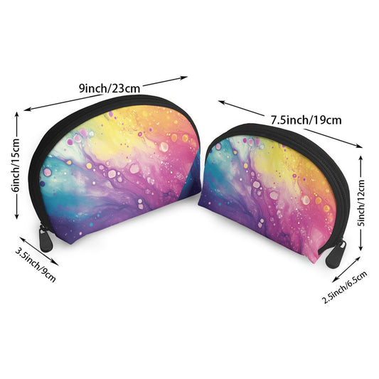Colorful Fluid Art Makeup Bag Set｜Waterproof Travel Cosmetic Pouch Duo