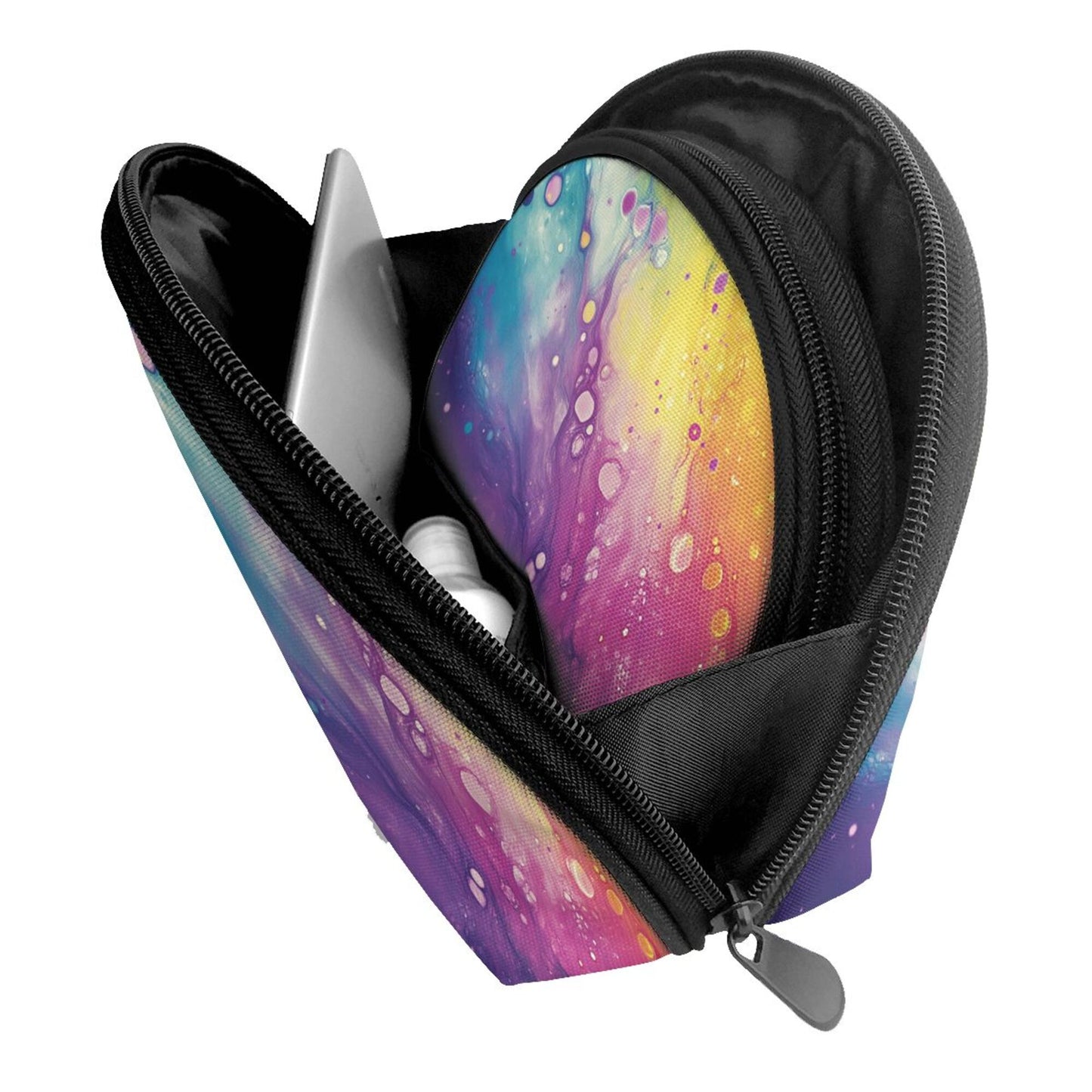 Colorful Fluid Art Makeup Bag Set｜Waterproof Travel Cosmetic Pouch Duo
