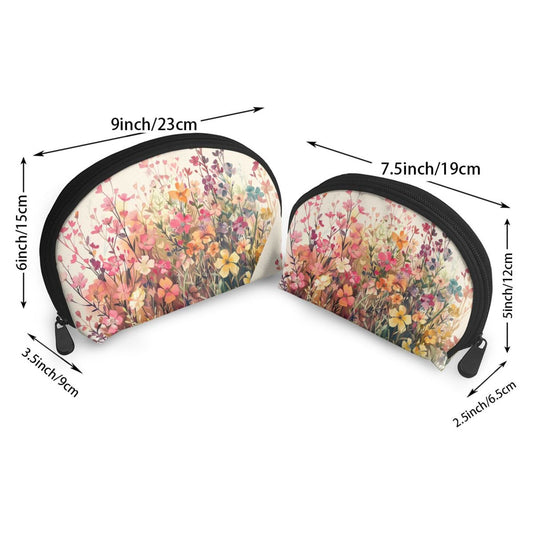 Floral Meadow Cosmetic Bag Set｜Chic Artistic Waterproof Makeup Pouches