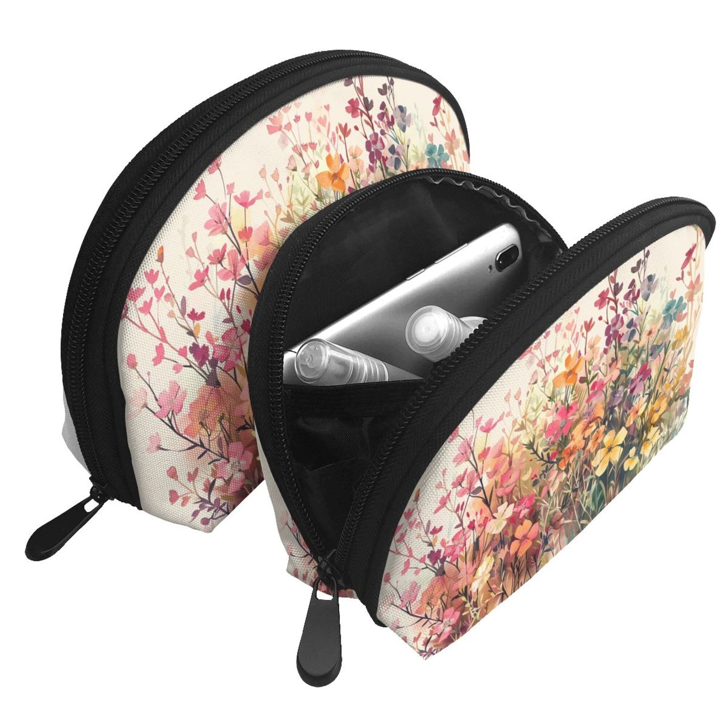 Floral Meadow Cosmetic Bag Set｜Chic Artistic Waterproof Makeup Pouches