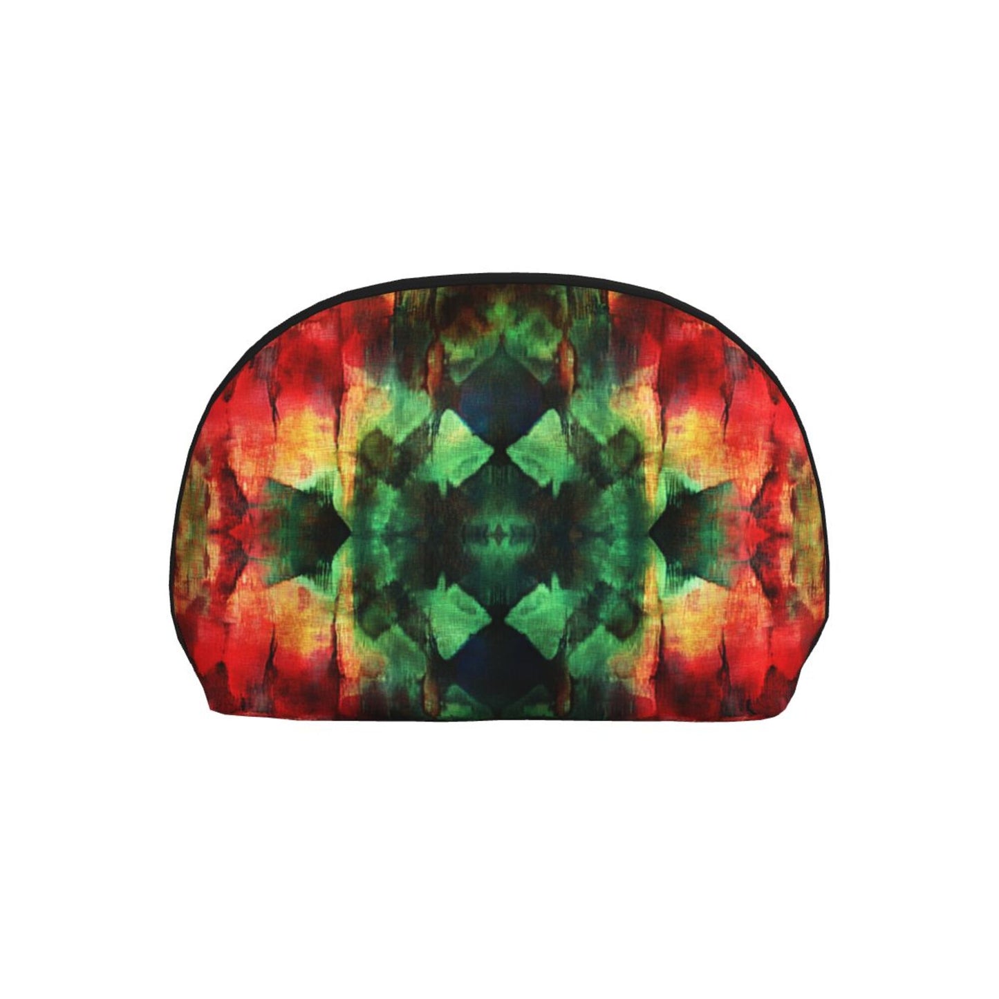 Tie-Dye Style Makeup Bag Set｜Waterproof Cosmetic Pouch Duo｜Red-Green Gradient Design
