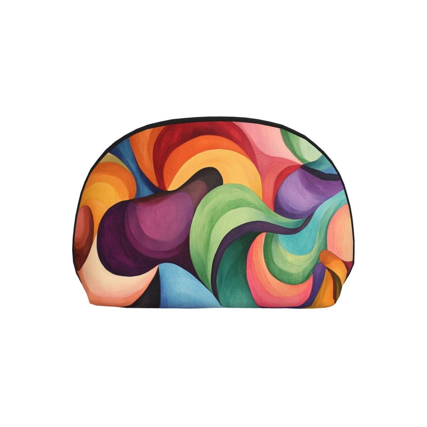 Abstract Art Makeup Bag Set｜Colorful Swirl Pattern Cosmetic Organizer｜Water-Resistant Pouch Duo