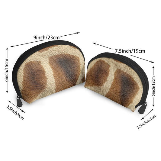 Cowhide Pattern Makeup Bag Set｜Animal Print Travel Cosmetic Pouch Duo｜Water-Resistant Storage Bags